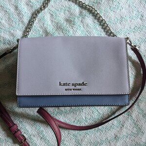 Kate Spade Cameron Leather Convertible Crossbody Bag Purple/Lilac Chain Handle
